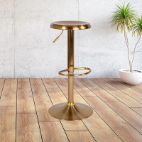 Flash Furniture CH-181220-GD-GG Madrid Series Adjustable Height Retro Barstool in Gold Finish 